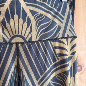 Yoga Democracy Art Deco Gold Geometric Leggings - Size M - 34" Inseam